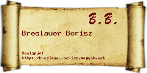 Breslauer Borisz névjegykártya